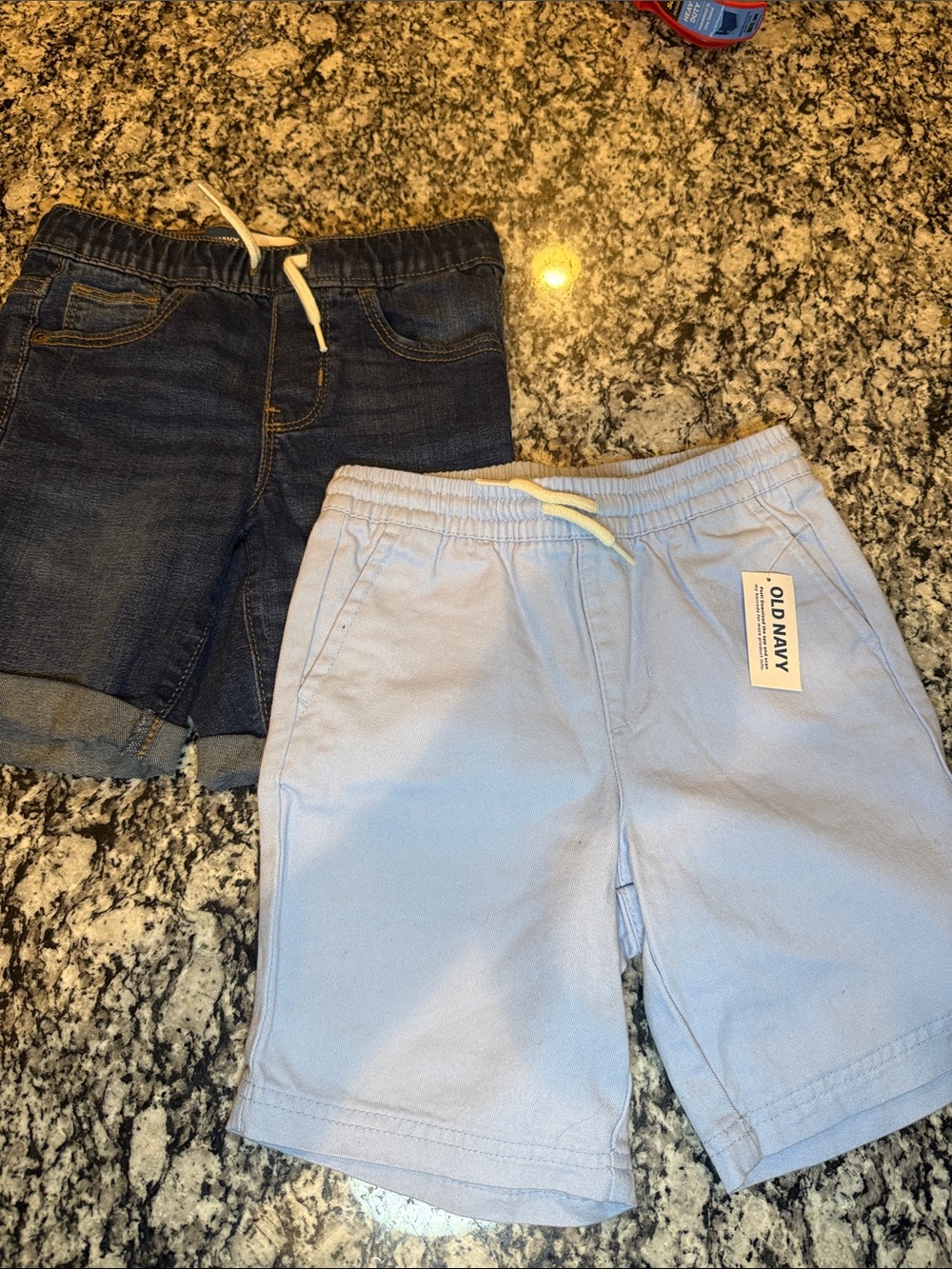 Old Navy Light Blue and Dark Blue Kids Elastic-Waist Shorts Set